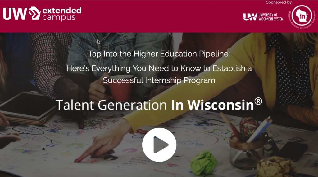 UW System slider - text "Talent Generation In Wisconsin"